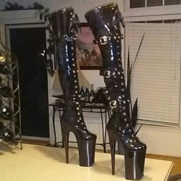 Pleaser Shoes - Pleaser Beyond thigh high stripper boots